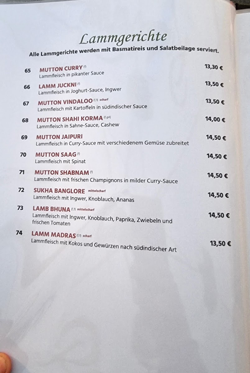 Menu Indisches Restaurant Goa-2