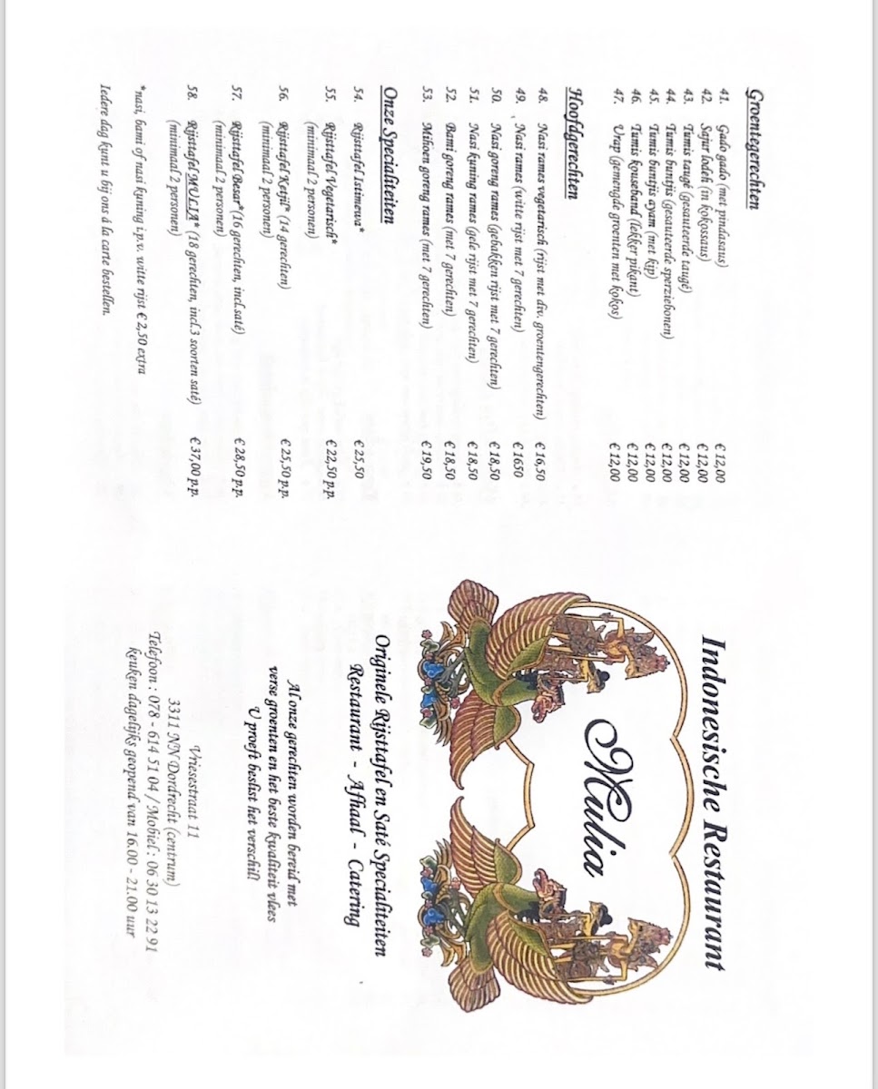 Menu Indonesisch Restaurant Mulia-3