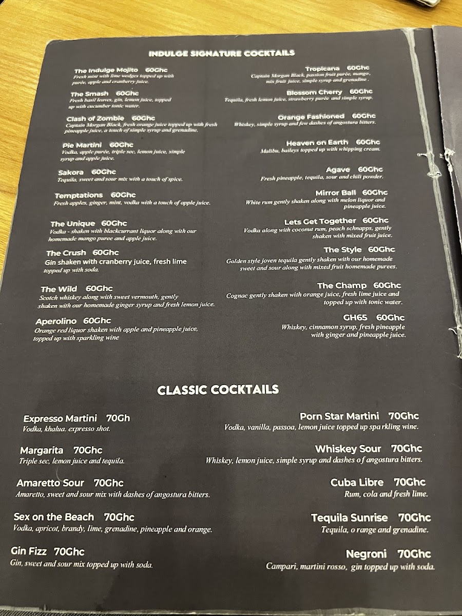 Menu Indulge Accra-1