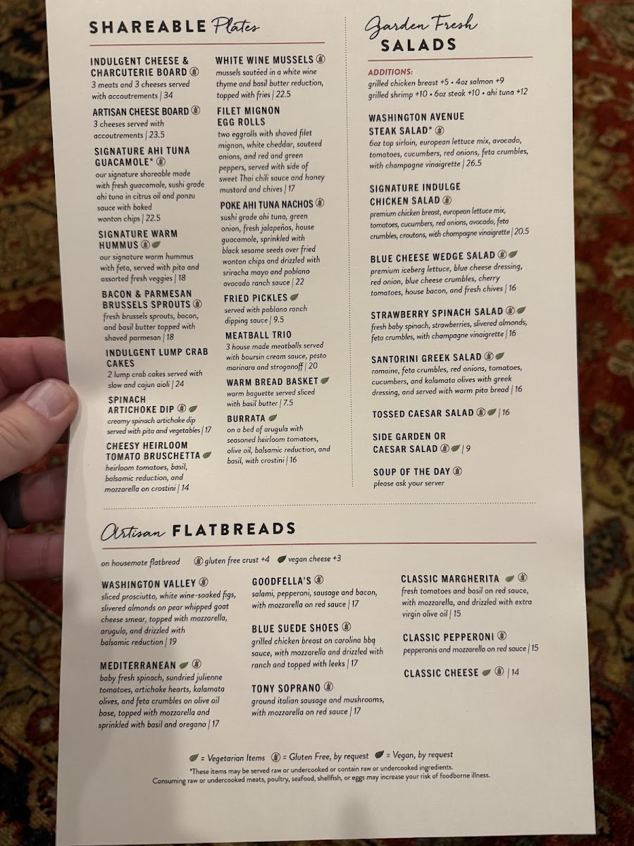 Menu Indulge Bistro & Wine Bar-1