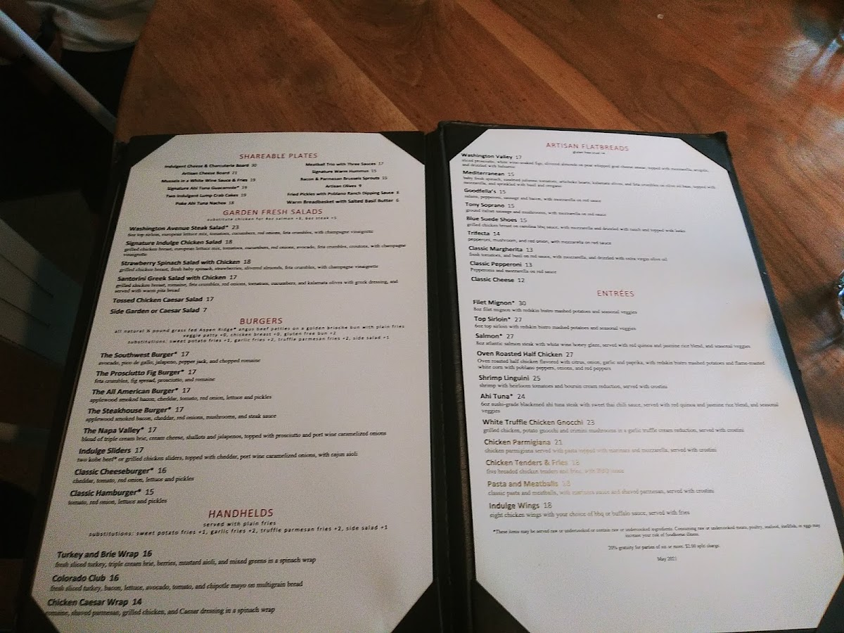 Menu Indulge Bistro & Wine Bar-8