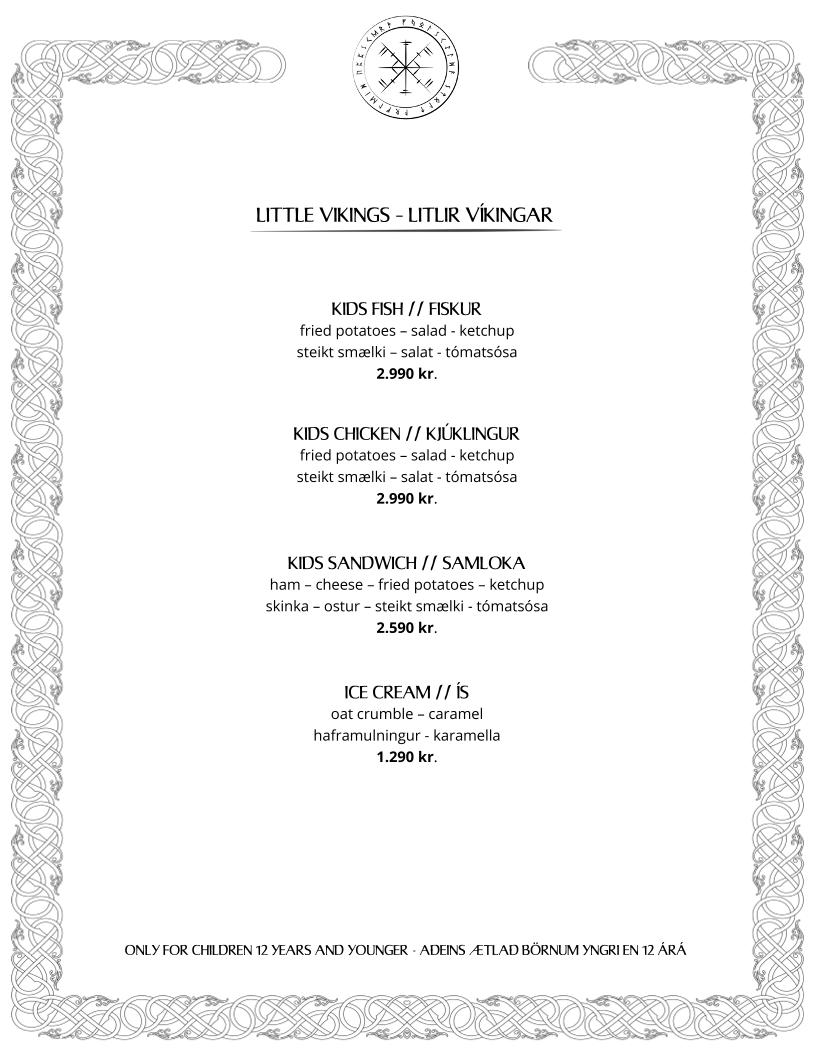 Menu Ingolfsskali Viking Restaurant-5