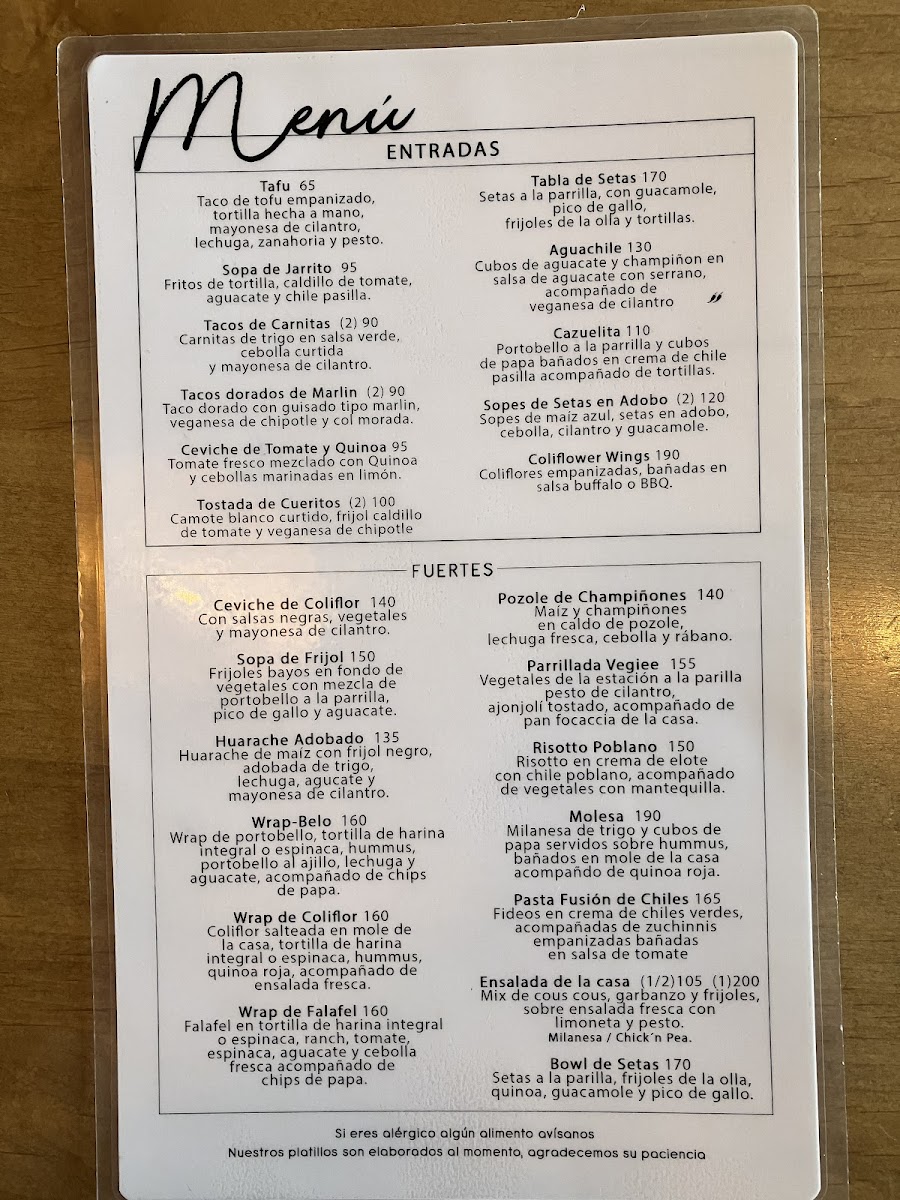 Menu Inspiración 9-1