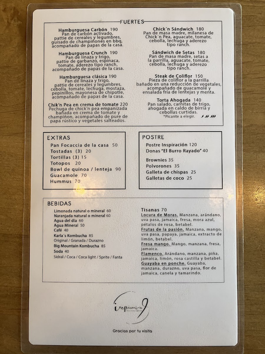 Menu Inspiración 9-2