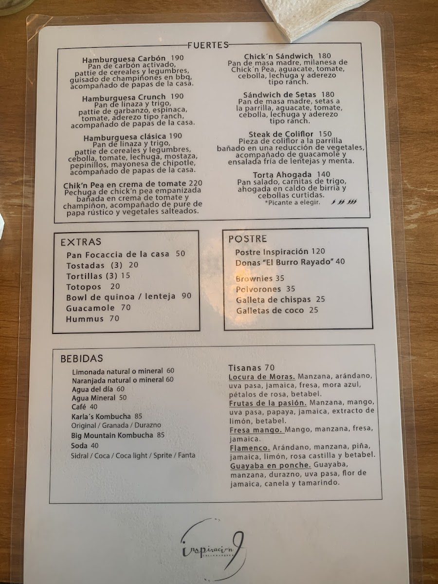 Menu Inspiración 9-5
