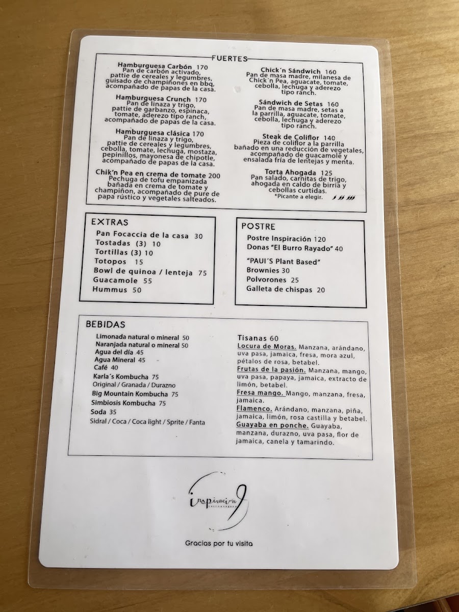 Menu Inspiración 9-7