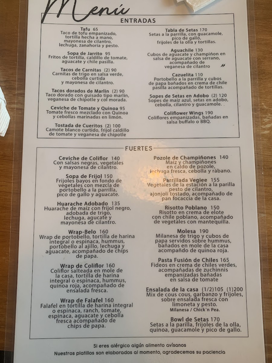 Menu Inspiración 9-9