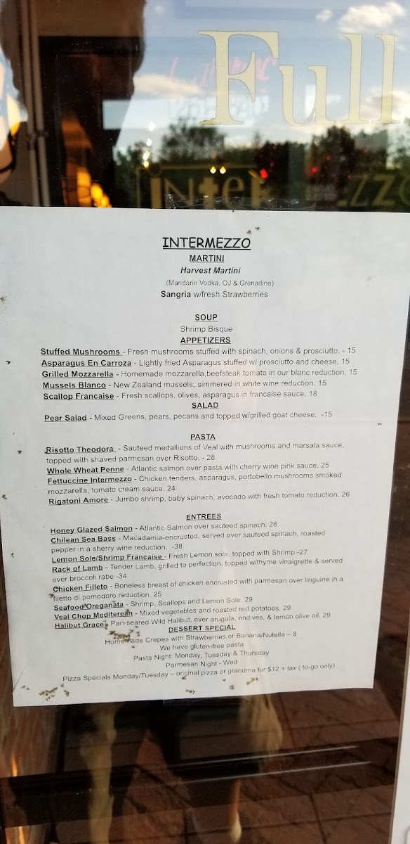Menu Intermezzo Trattoria & Wine Bar-2