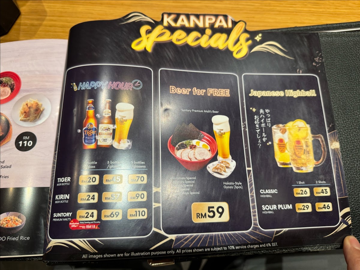 Menu Ippudo • Pavilion Kl-10