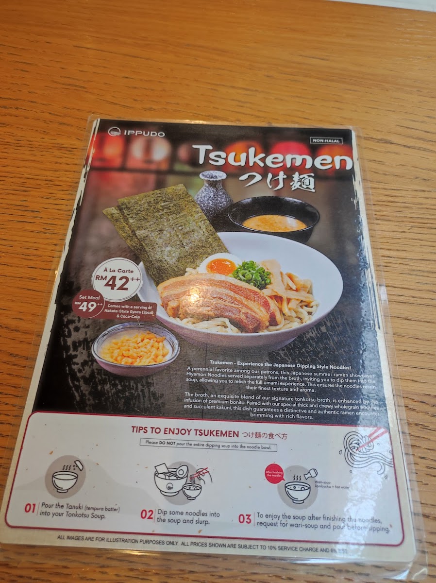 Menu Ippudo • Pavilion Kl-5