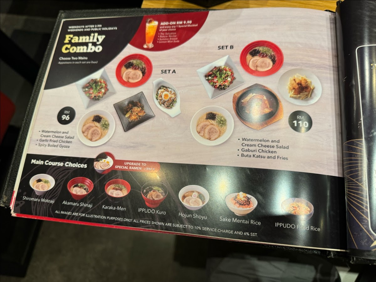 Menu Ippudo • Pavilion Kl-8