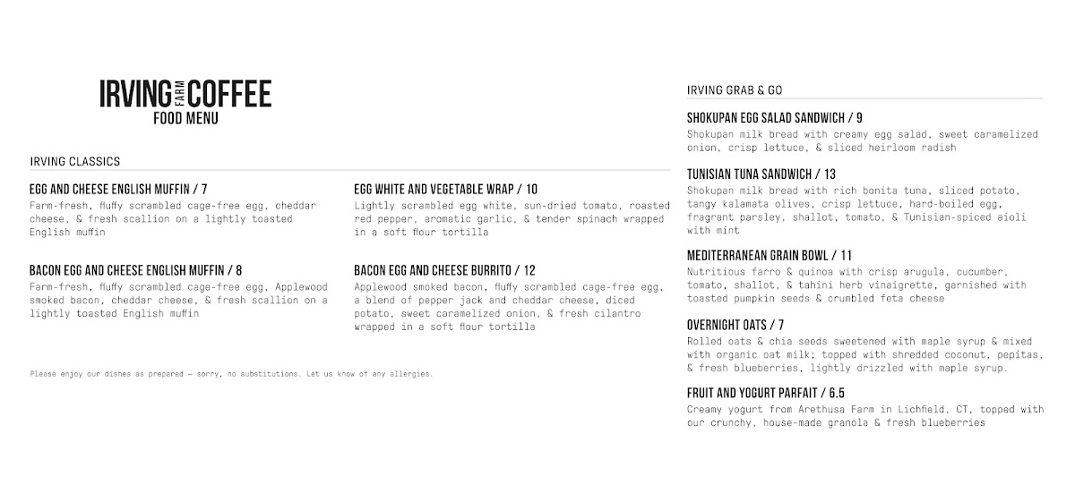 Menu Irving Farm Coffee-1