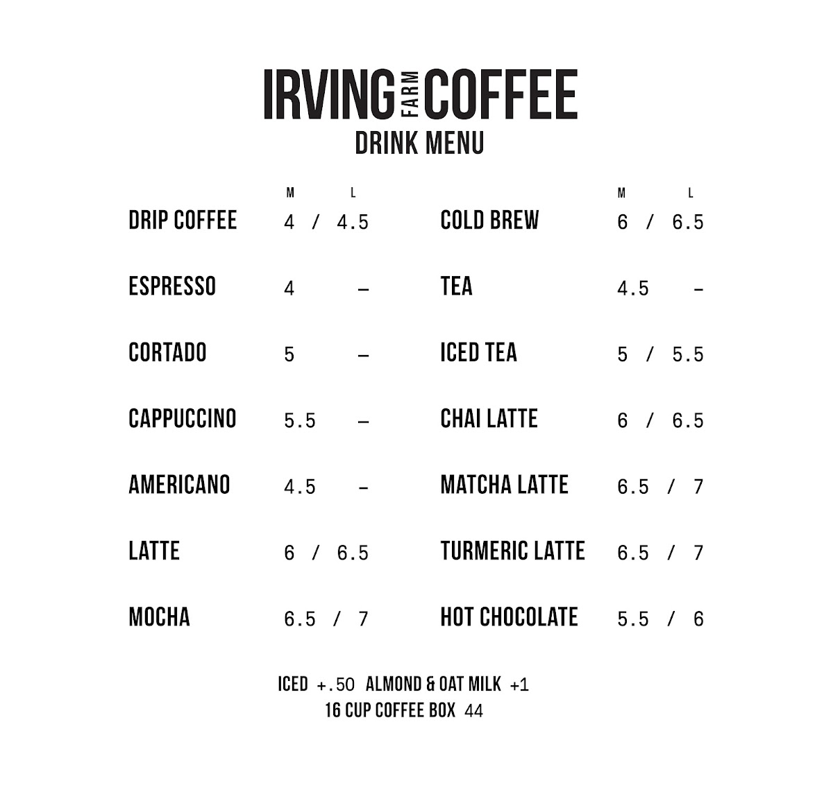 Menu Irving Farm Coffee-2