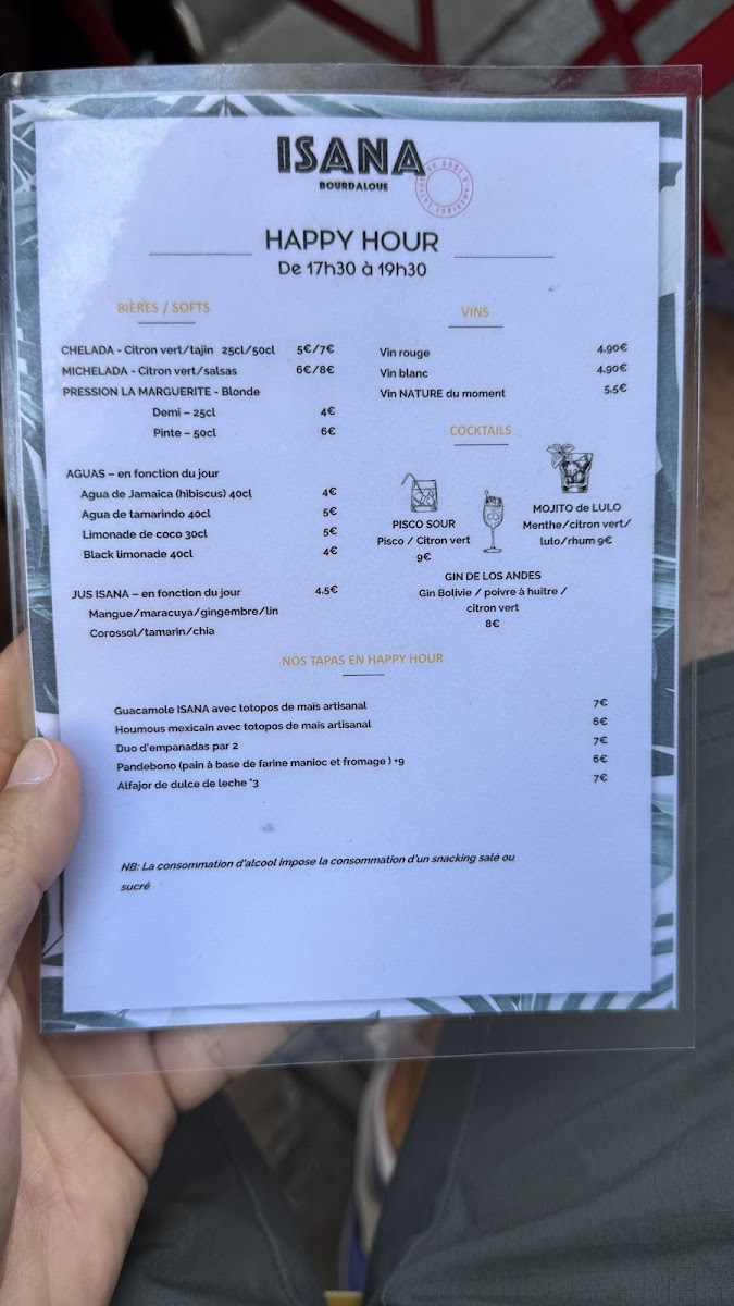 Menu Isana Paris-1