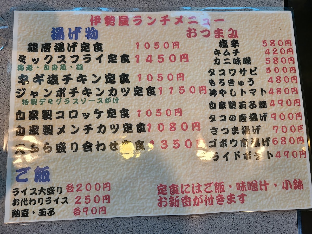 Menu Iseya-9
