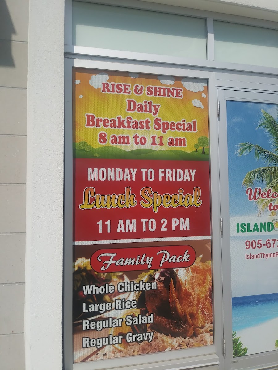Menu Island Thyme Restaurant (Westwood Square Mall)-1