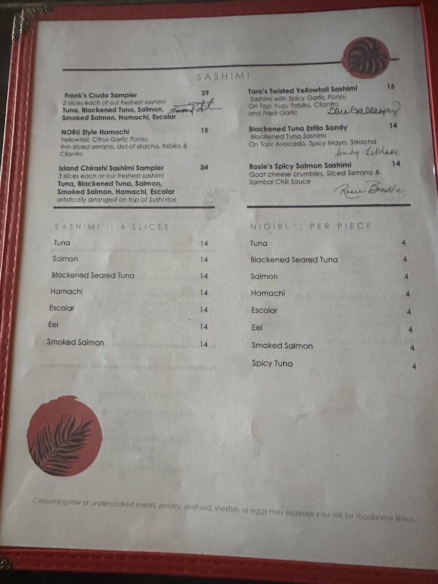 Menu Island Time Sushi Bar And Seafood Grill-2
