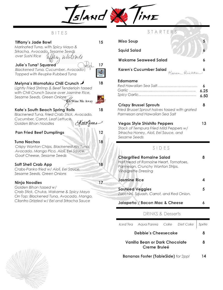 Menu Island Time Sushi Bar And Seafood Grill-3