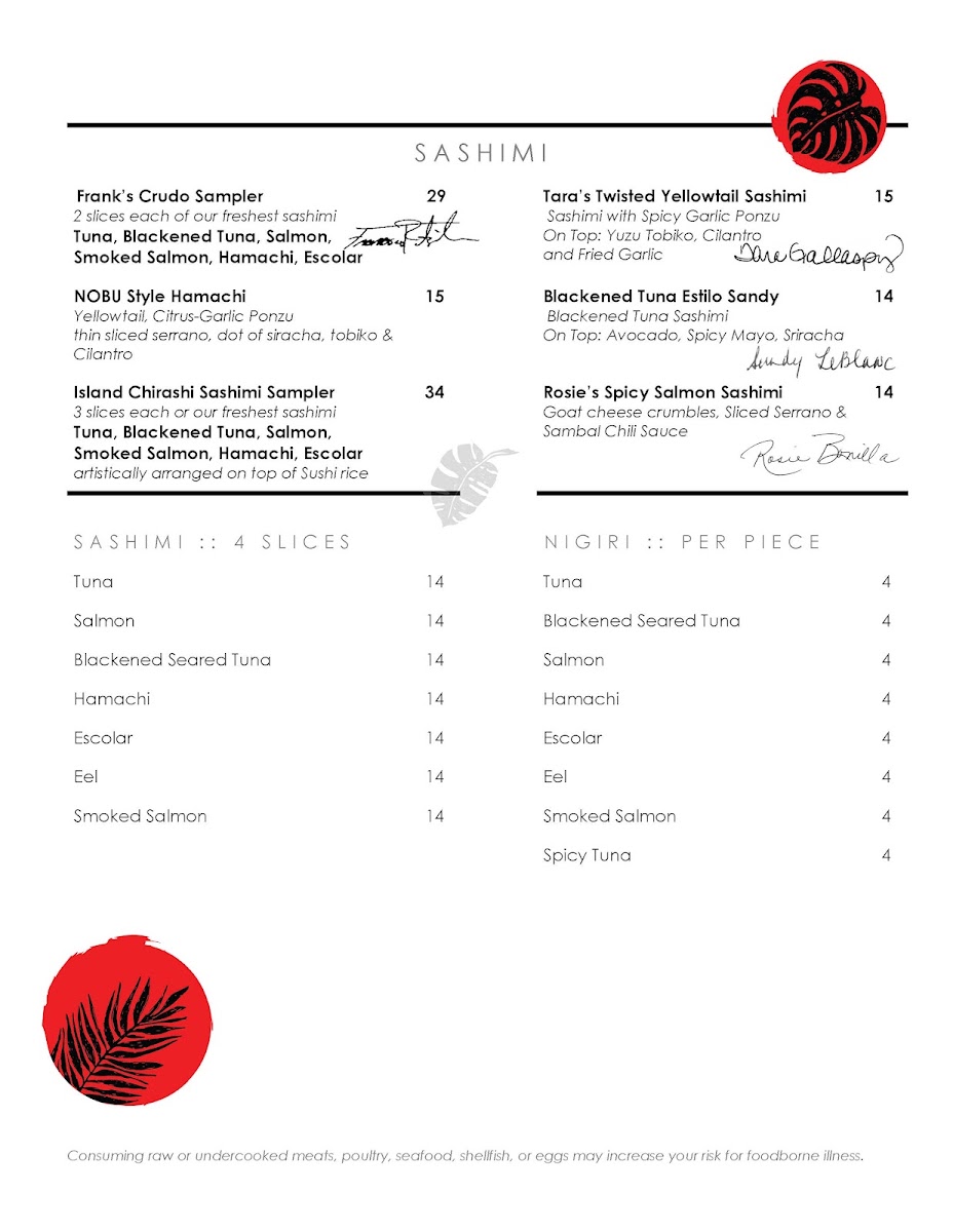 Menu Island Time Sushi Bar And Seafood Grill-8