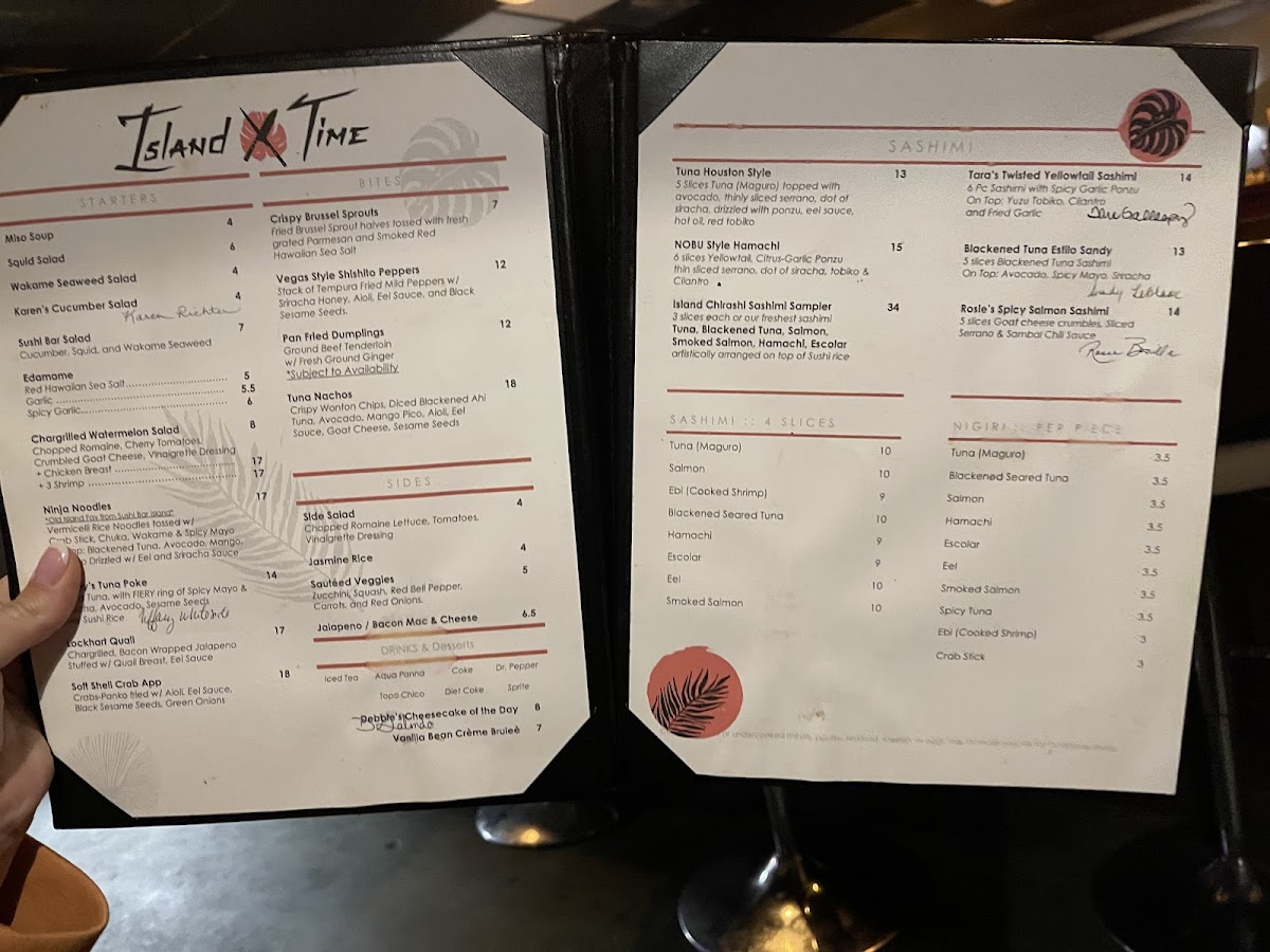 Menu Island Time Sushi Bar And Seafood Grill-9