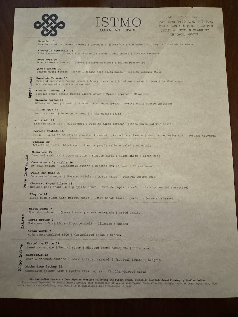 Menu Istmo Oaxacan Cuisine-3