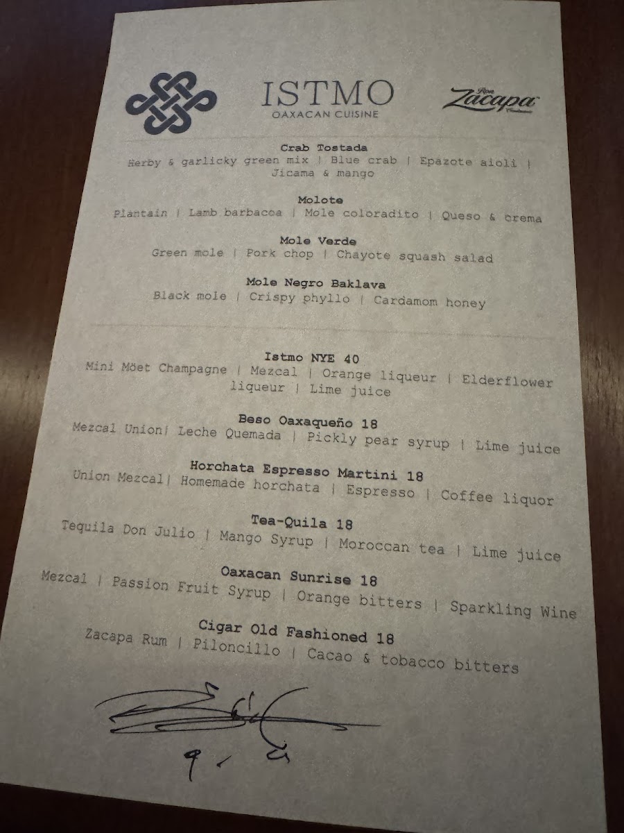 Menu Istmo Oaxacan Cuisine-5