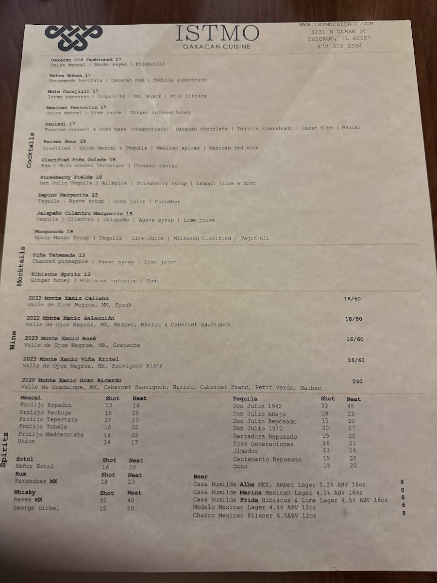 Menu Istmo Oaxacan Cuisine-8