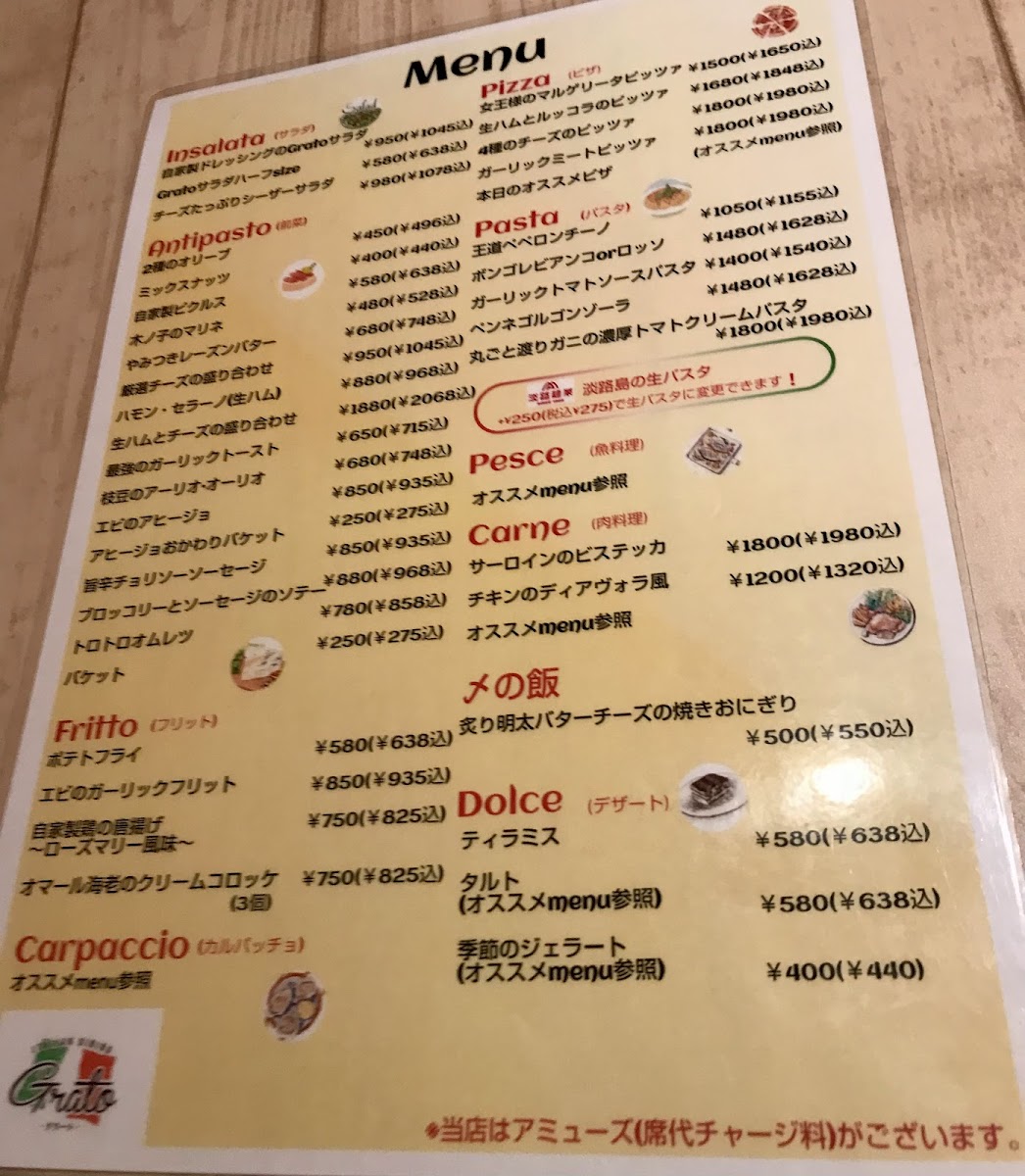 Menu Italian Dining Grato-4
