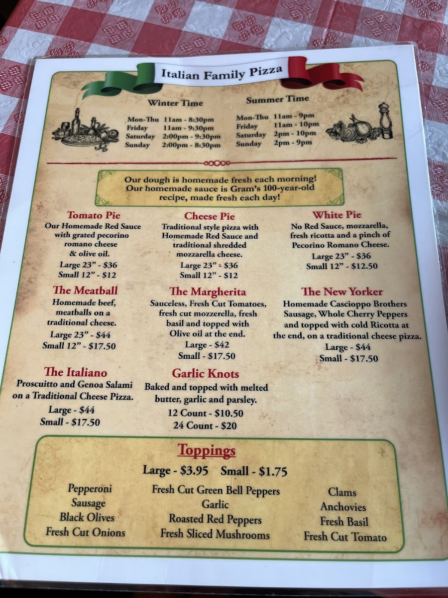 Menu Italian Family Pizza-1