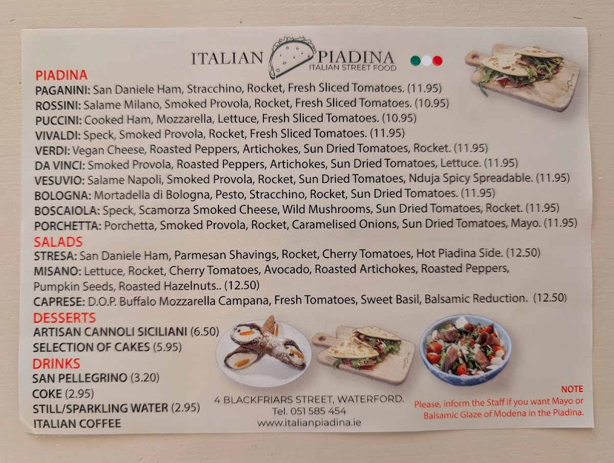 Menu Italian Piadina-1