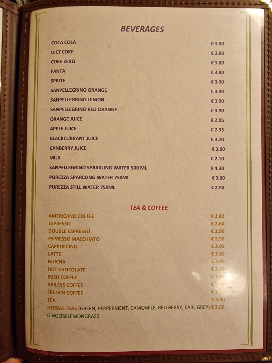 Menu Italian Restaurant Galway - Venice-10