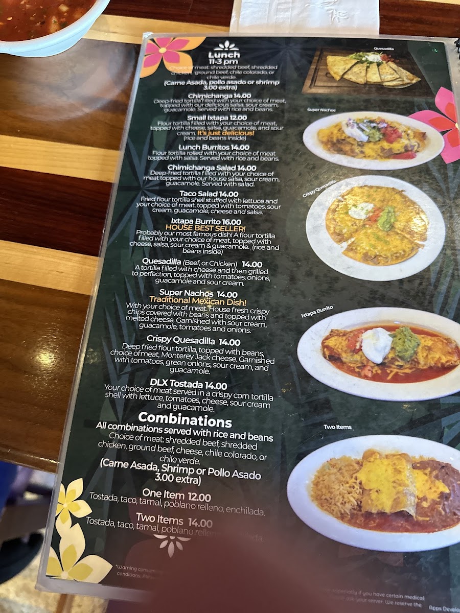 Menu Ixtapa Restaurant-6