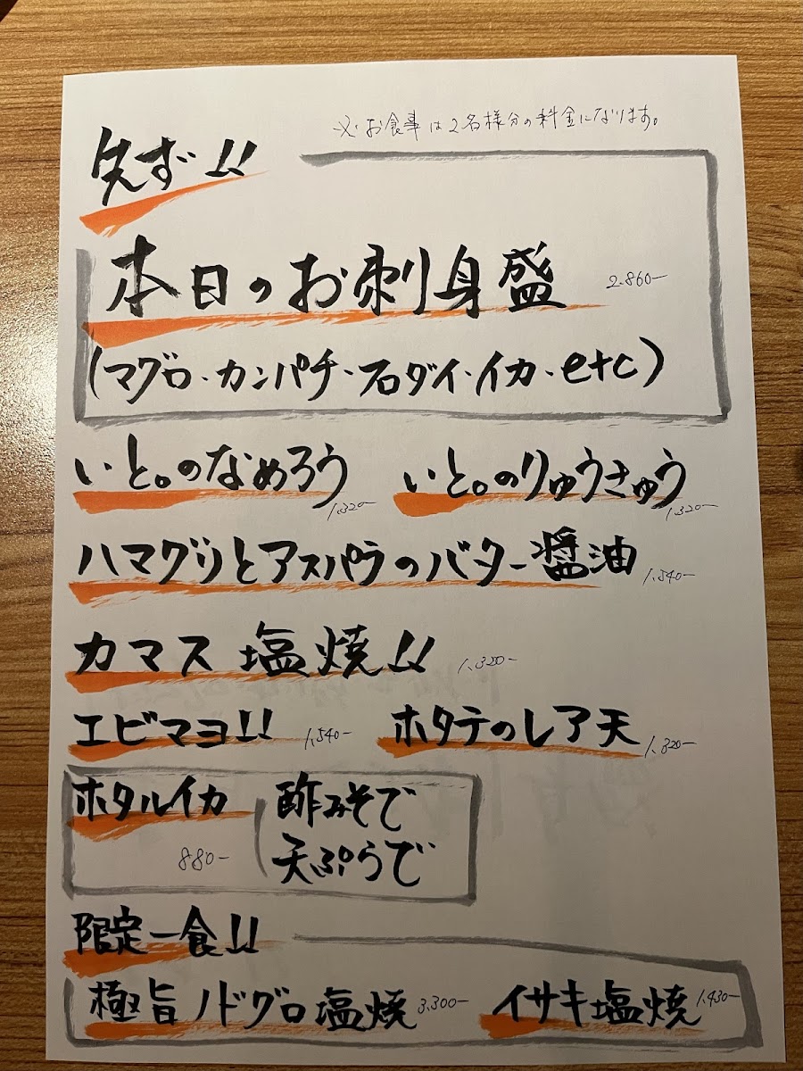 Menu Izakaya Meguro Ito At Tokyo-1