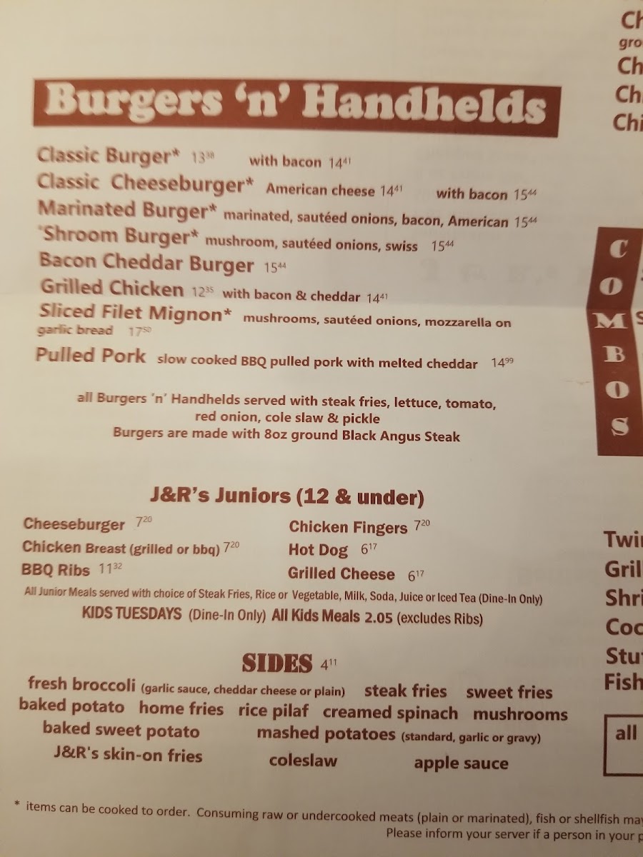 Menu J And R's Steakhouse-7