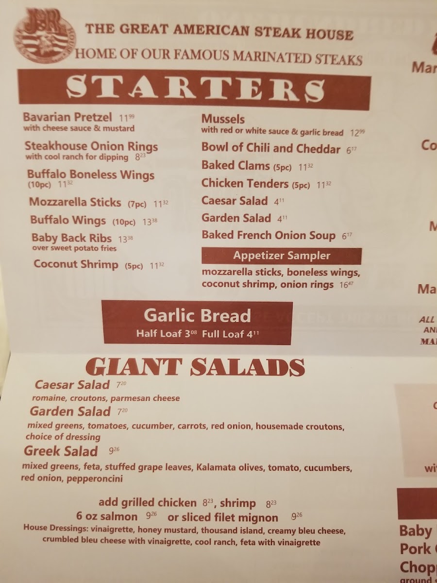 Menu J And R's Steakhouse-8