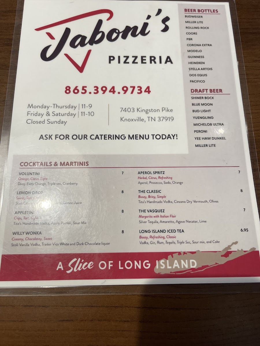 Menu Jaboni's Pizzeria Kingston Pike-10