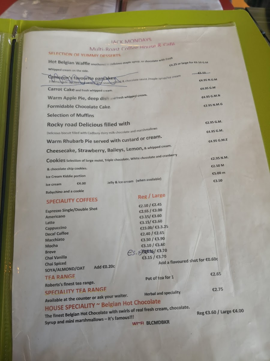 Menu Jack Monday's Coffee House-7