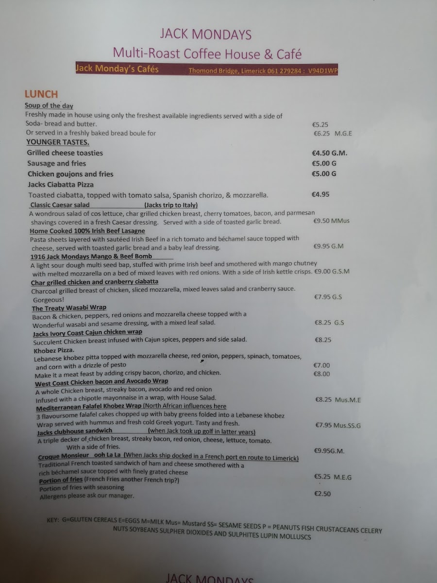 Menu Jack Monday's Coffee House-9