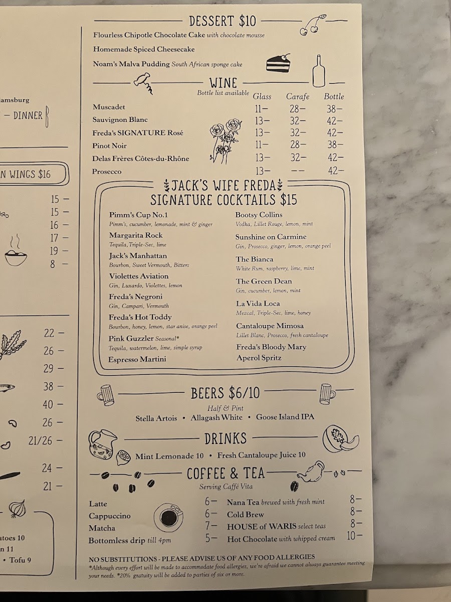 Menu Jack's Wife Freda-7