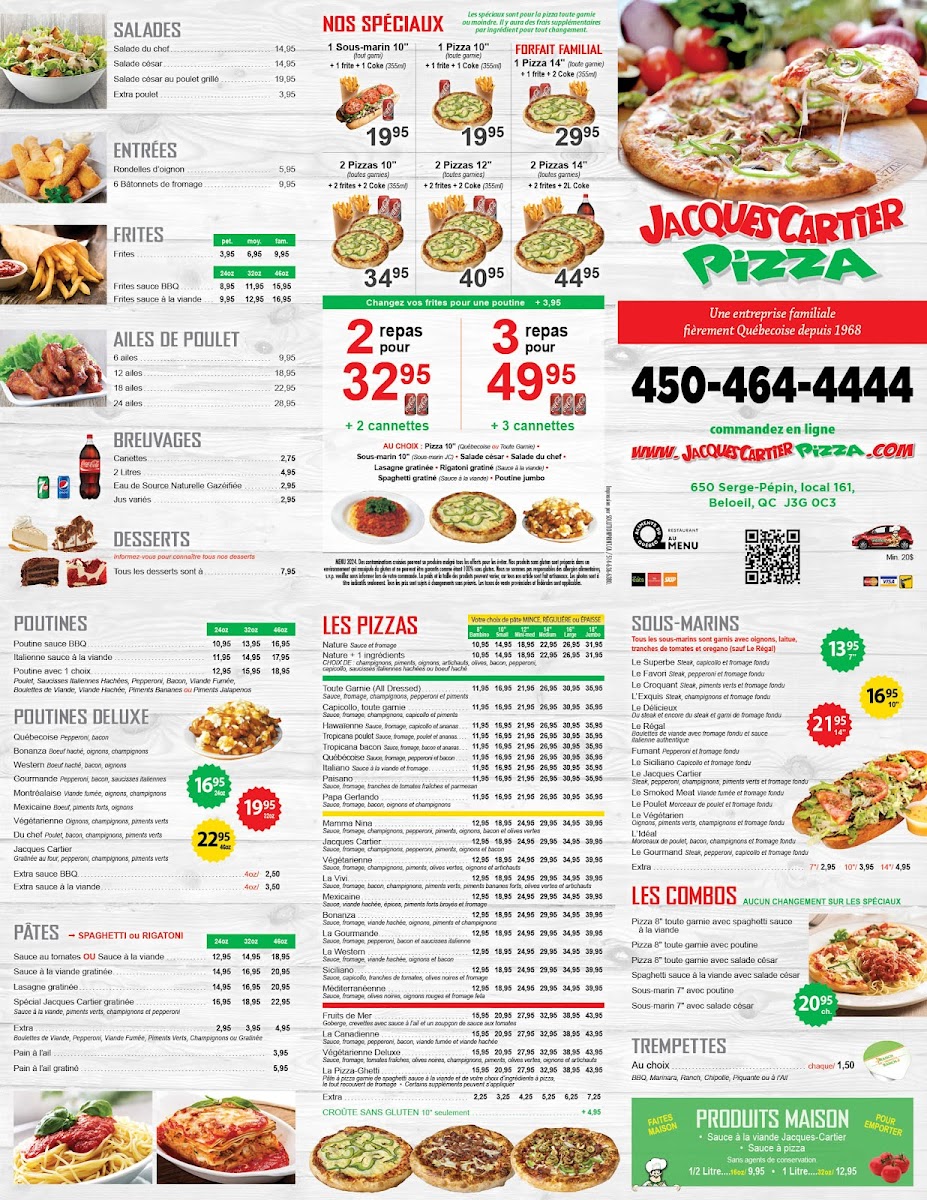 Menu Jacques Cartier Pizza - Beloeil-1