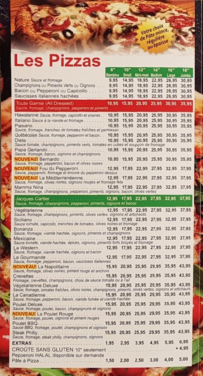 Menu Jacques Cartier Pizza - Boulevard Rome-2