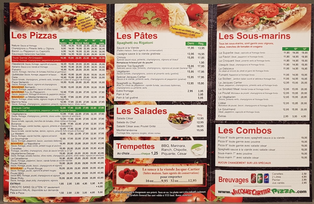 Menu Jacques Cartier Pizza - Boulevard Rome-3