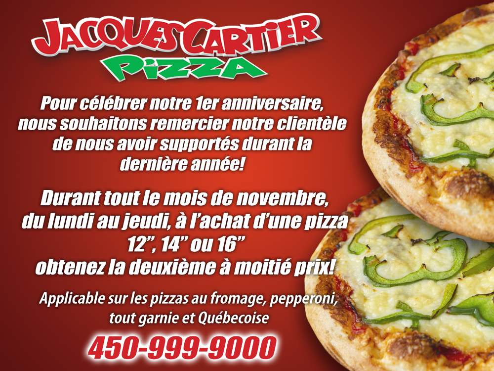 Menu Jacques Cartier Pizza - Boulevard Rome-7