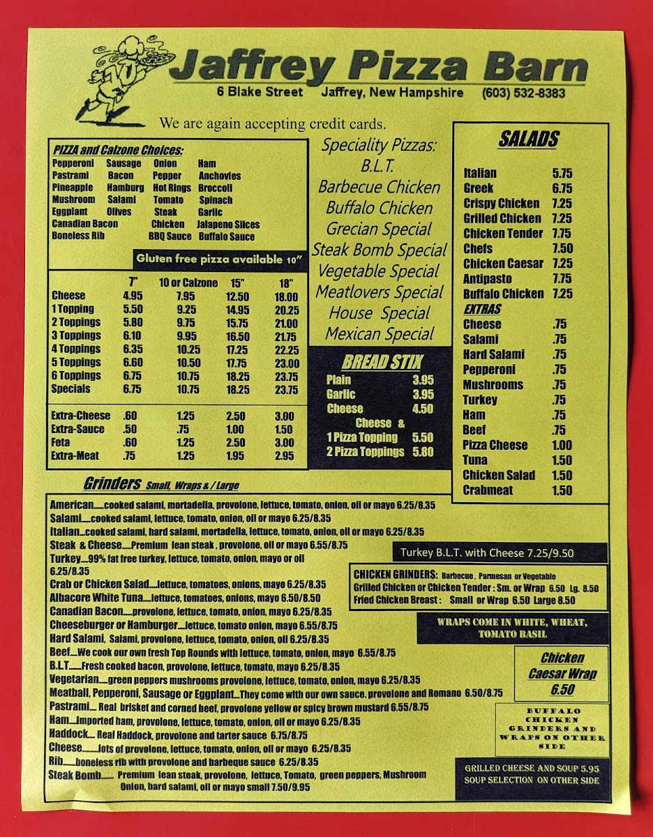 Menu Jaffrey Pizza Barn-2