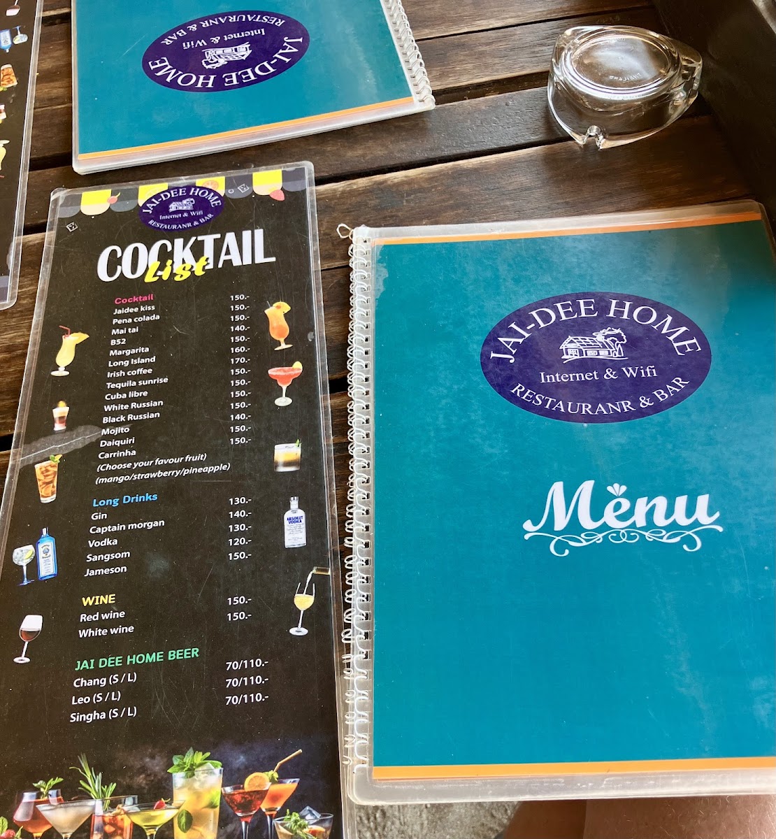 Menu Jai-Dee Home. Restaurant, Bar On The Beach.-10