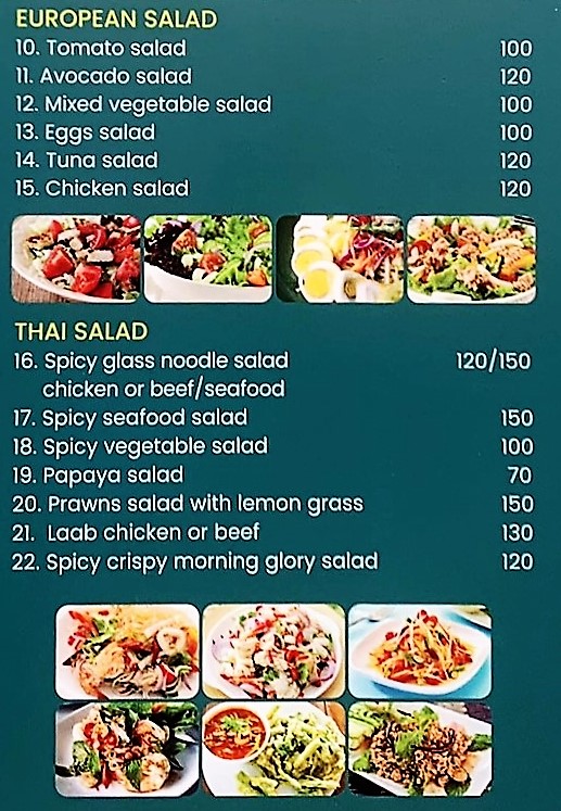 Menu Jai-Dee Home. Restaurant, Bar On The Beach.-3