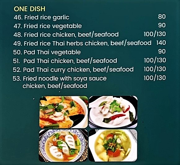 Menu Jai-Dee Home. Restaurant, Bar On The Beach.-6