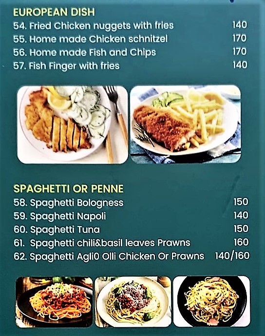 Menu Jai-Dee Home. Restaurant, Bar On The Beach.-9
