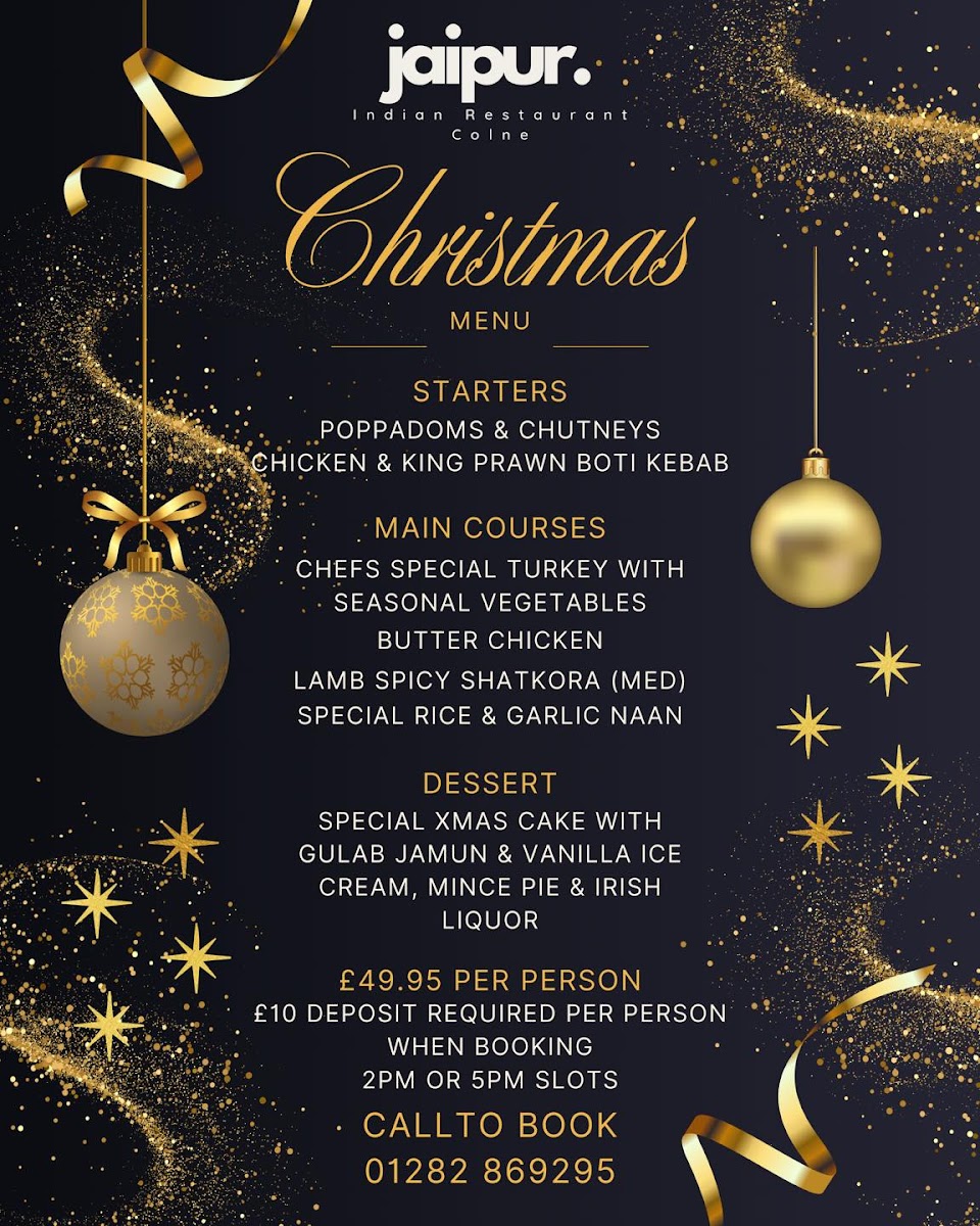 Menu Jaipur Indian Restaurant & Takeaway Colne-1