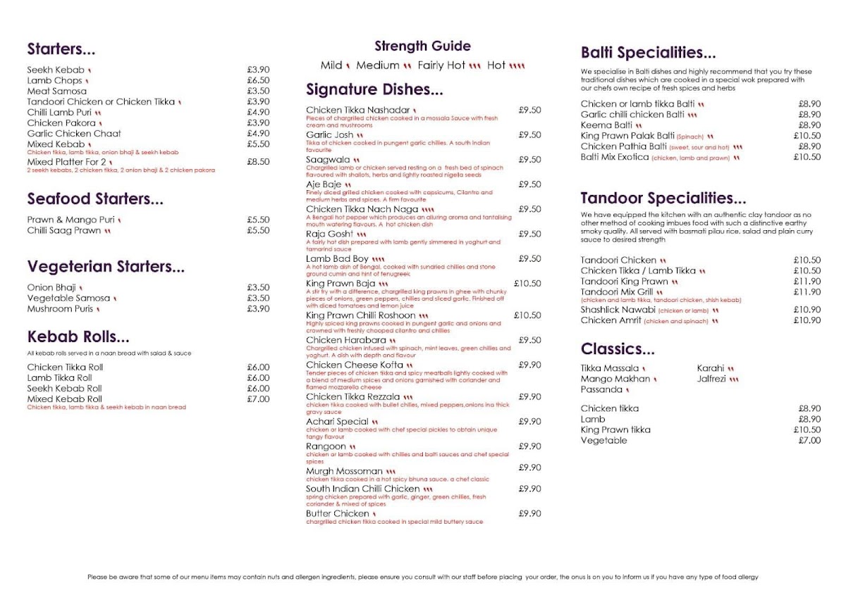Menu Jaipur Indian Restaurant & Takeaway Colne-3